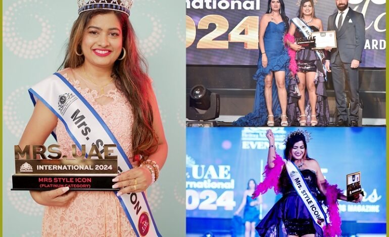 Mumbai Kandivali Girl and Dubai resident PAYAL JHA has been crowned Mrs. UAE International Style Icon in United Arab Emirates.