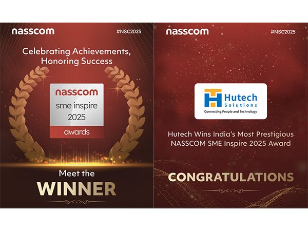 Hutech Solutions has been awarded the prestigious nasscom sme inspire award 2025!