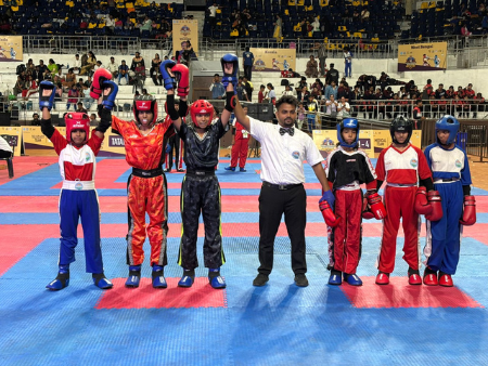 Lavanya, Varuni and Kanish from Kombat Hall Shine at National Kickboxing Championship 2025