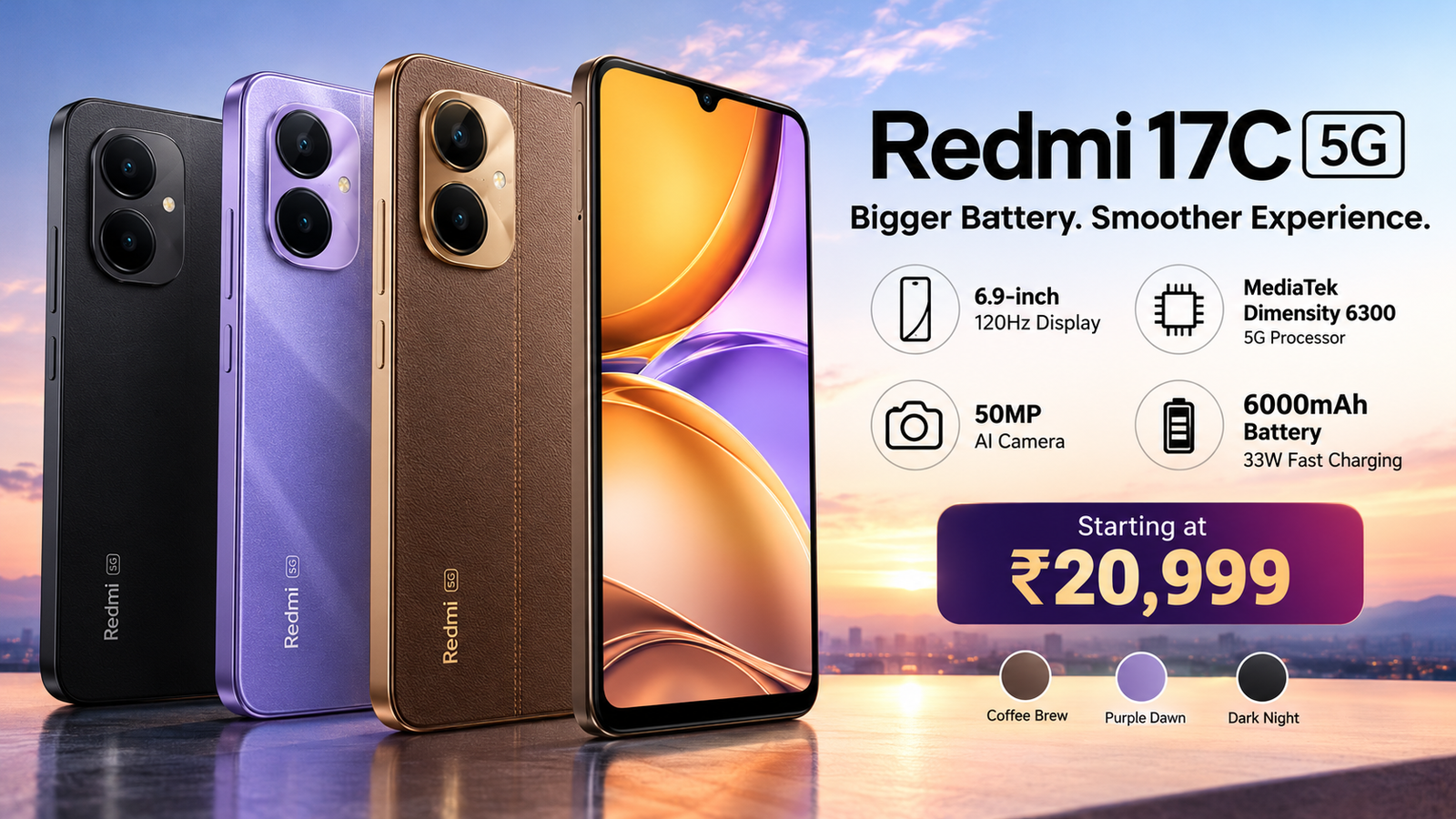 Redmi 17C 5G Launched in India Starting at ₹20,999 With 6000mAh Battery, 120Hz Display and 50MP Camera